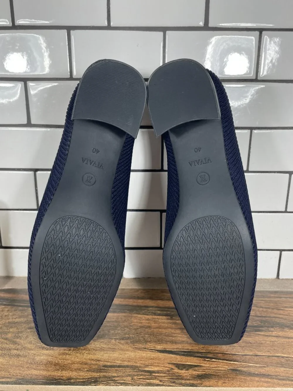 Vivaia Melody Pro Shoes Womens Size EU 40 Blue Square Toe Slip On Pumps Heels